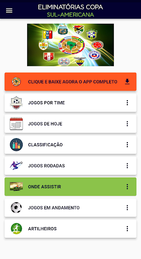 Android application Eliminatórias Sul Americana screenshort