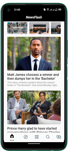 Android application NewsSwiftly: A Simple News App screenshort