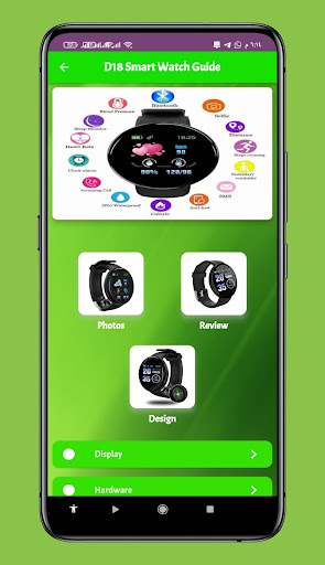 Android application D18 Smart Watch Guide screenshort