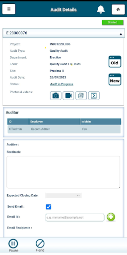 Fujitec SmartAudits Screen 2