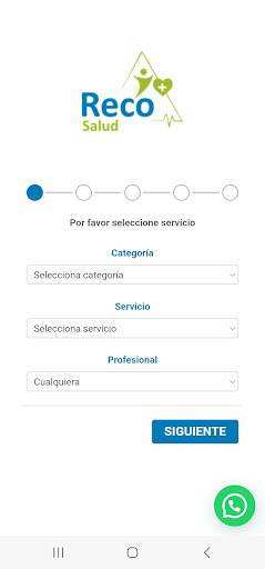 Android application Reco Salud screenshort