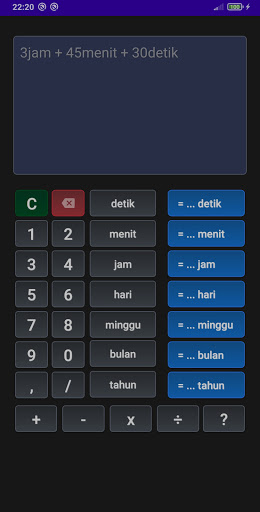Kalkulator Jam Menit Detik Screen 2