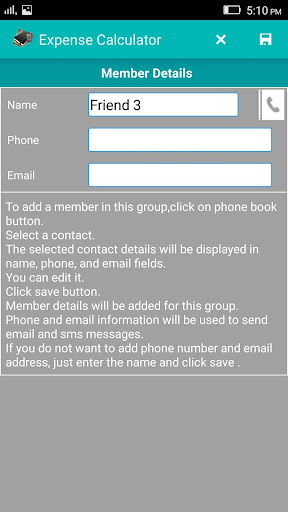 Expense Calculator Screen 3