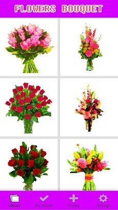 Flower Bouquet Pixel By Numberのおすすめ画像1