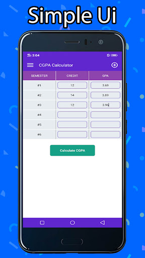 CGPA Calculator Screen 2