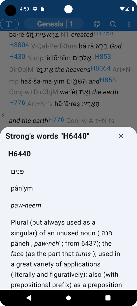 Berean Interlinear Study Bible Screen 2