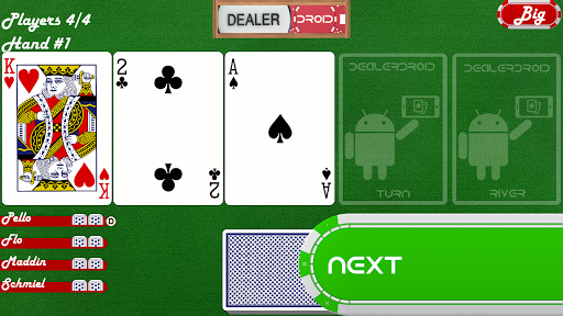 DealerDroid - Texas Holdem Screen 2