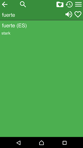 Spanish Swedish Dictionary Screen 2