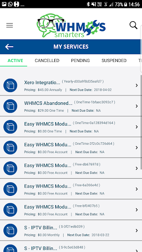 WHMCS CLIENT APP Screen 3