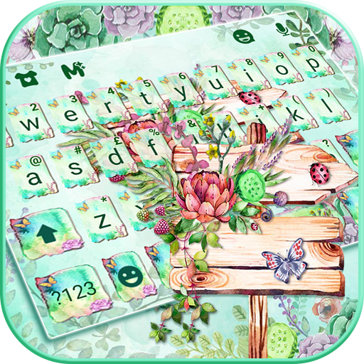 Green Floral Garden Keyboard T  Icon