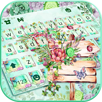 Тема для клавиатуры Green Floral Garden