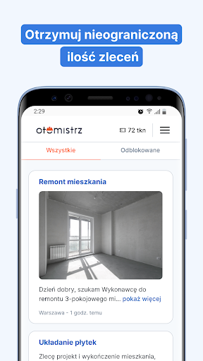 Android application Otomistrz dla Wykonawców screenshort