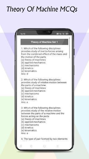 Theory of Machine MCQs Screen 2