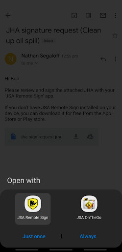 JSA Remote Sign Screen 2