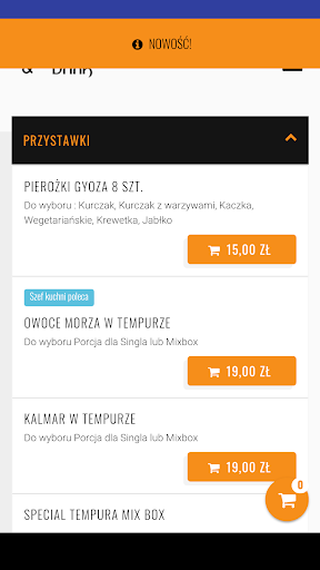 Android application The Sushi Bar & Drink screenshort