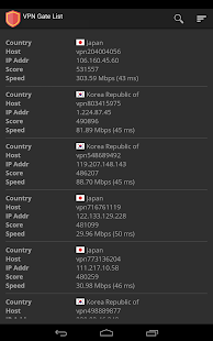 VPN Gate List (Best Free VPN) Screenshot