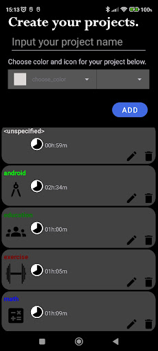 Android application Flow Time Tracker screenshort