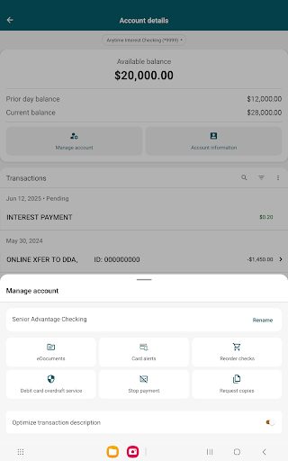 Screenshot of NB|AZ Mobile Banking