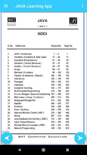 JAVA Training App-400 Programs Screen 3