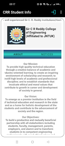 Android application CRR COE INFO screenshort