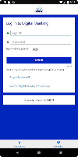 SKCCU Mobile Banking Screen 2