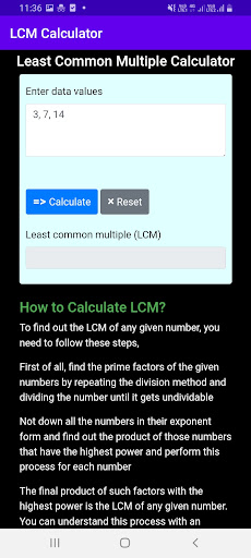 LCM (Least Common Multiple) Screen 2