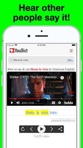 YouDict: Video Dictionary Screen 3