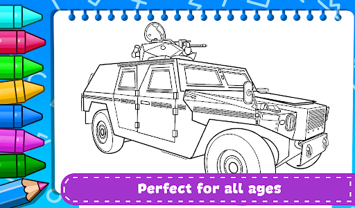 Military Vehicles Coloring Screen 3