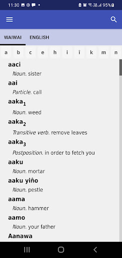 Android application Wai Wai English Dictionary screenshort