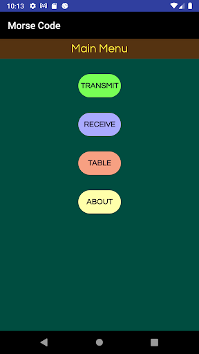 Android application Morse Code screenshort