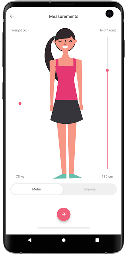 Ideal Weight BMI/BMR Stats Screen 3
