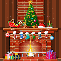 Christmas Fireplace- Wallpaper