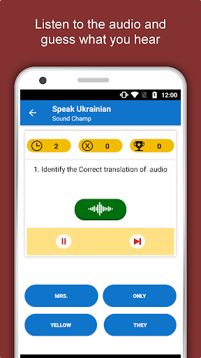 Screenshot of Learn Ukrainian Language App