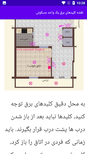 Android application آموزش برق ساختمان screenshort
