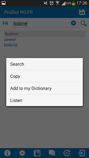 Romanian French dictionary Screen 3