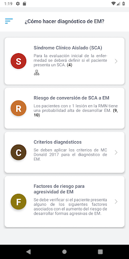 Android application Vias Clinicas EM screenshort