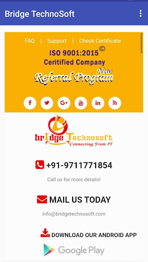 Android application Bridge TechnoSoft screenshort