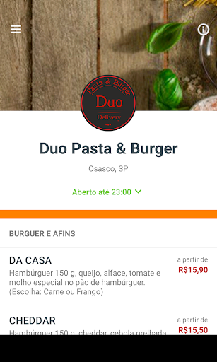 Android application Duo Pasta & Burger screenshort