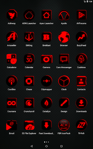 Flat Black and Red Icon Pack
