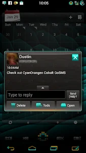 GO SMS CyanOrange Cobalt Theme