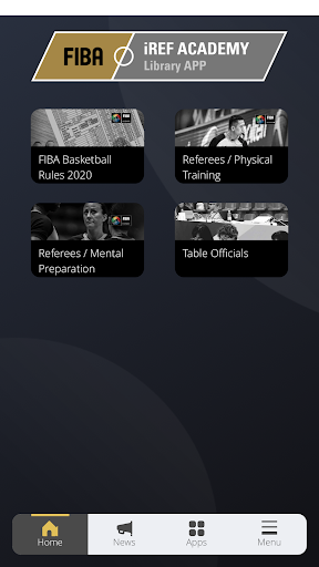 FIBA iRef Academy Library Screen 2