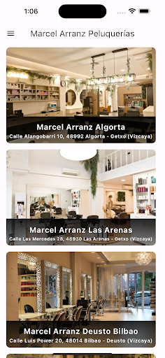 Android application Marcel Arranz Peluquerías screenshort