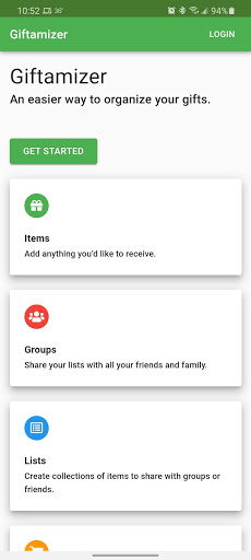 Android application Giftamizer screenshort