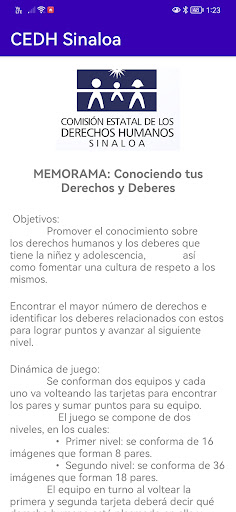 Memorama CEDH Sinaloa Screen 2
