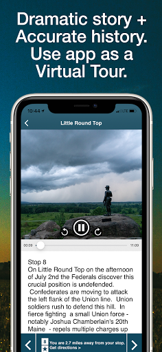 HereStory Gettysburg Auto Tour Screen 3