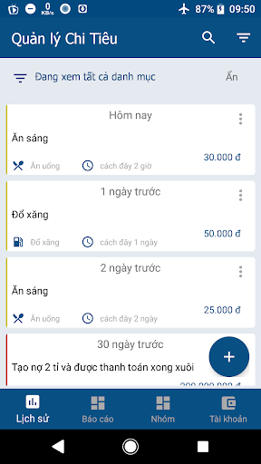 Android application Quản lý chi tiêu -Quan ly chi screenshort