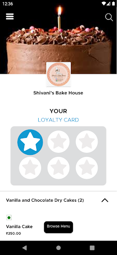 Android application Shivani’s Bake House screenshort
