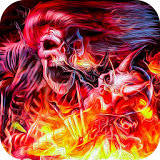 Flame Rock Skull Keyboard icon