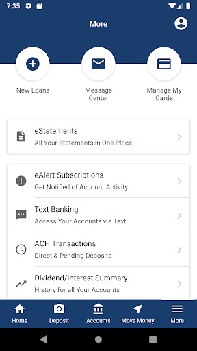 Android application Michigan United Credit Union screenshort