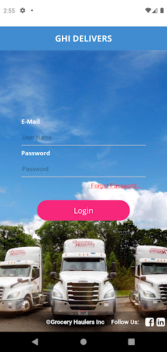 Android application GHI DELIVERS screenshort